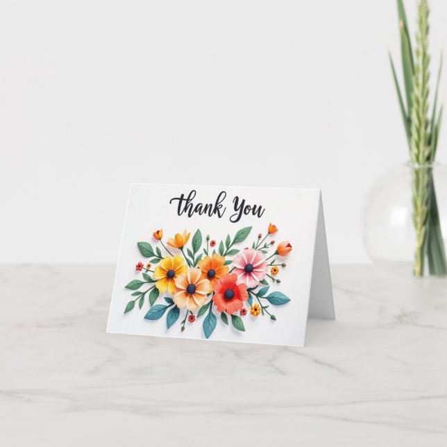 Cartões de agradecimentos Floral (Frente)