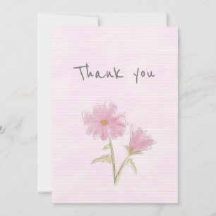 Cartões de agradecimentos Floral Azul e Rosa Perso