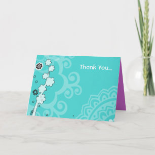 Cartões de agradecimentos FLORAL Bat Mitzvah, BON