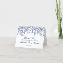 Cartões de agradecimentos Floral Blue Chinoiserie