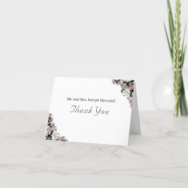 Cartões de agradecimentos Floral Branco e Rosa, Mo