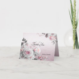 Cartões de agradecimentos Floral Branco Rosa
