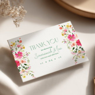 Cartões de agradecimentos Floral Brilho | Chá Colo