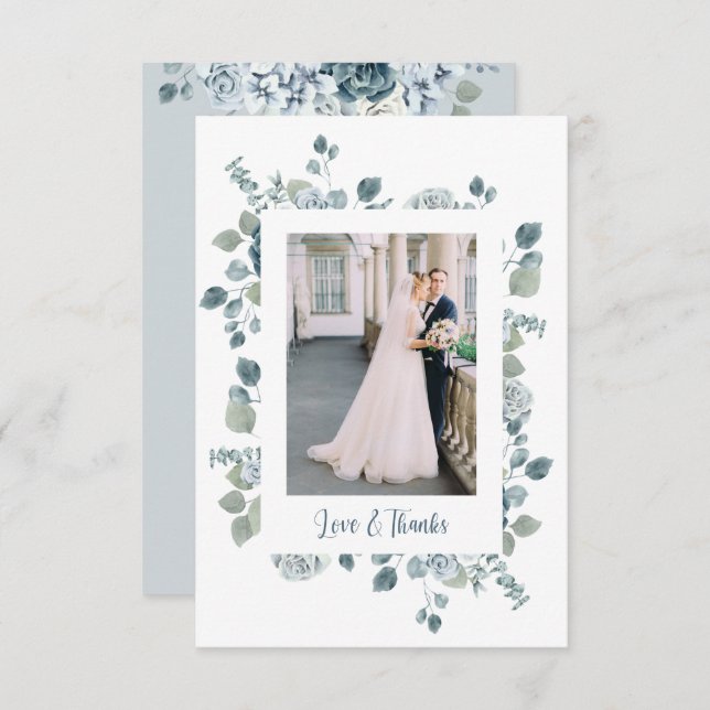 Cartões de agradecimentos Floral de Casamento de F (Frente/Verso)