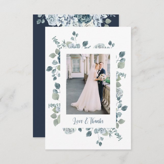 Cartões de agradecimentos Floral de Casamento de F (Frente/Verso)