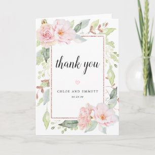 Cartões de agradecimentos Floral de Casamento de R