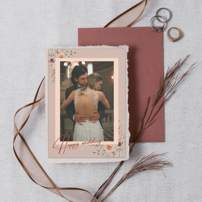 Cartões de agradecimentos floral de Casamento Foto (Criador carregado)