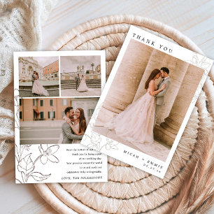 Cartões de agradecimentos Floral de Casamento Mini