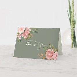 Cartões de agradecimentos Floral de Casamento Sage