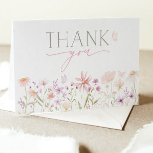 Cartões de agradecimentos Floral de Chá de fraldas