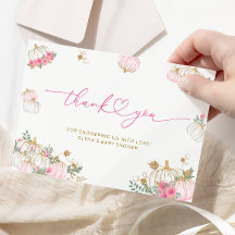 Cartões de agradecimentos Floral de Chá de fraldas