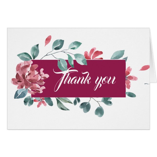 Cartões de agradecimentos Floral de Design (Frente horizontal)