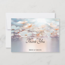 Cartões de agradecimentos Floral de Pêssego Branco