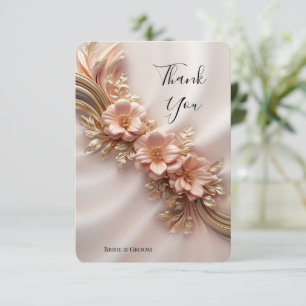 Cartões de agradecimentos Floral de Pêssego Laranj