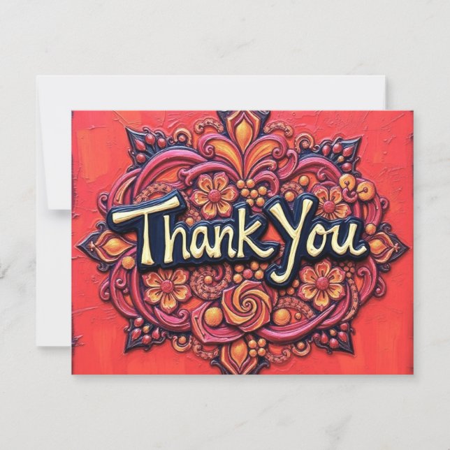 Cartões de agradecimentos Floral Design Flat (Frente)