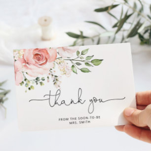 Cartões de agradecimentos Floral do chá de panel