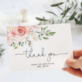 Cartões de agradecimentos Floral do chá de panela