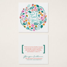 Cartões de agradecimentos Floral do Cliente