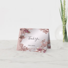 Cartões de agradecimentos Floral do Ornamentado Ro