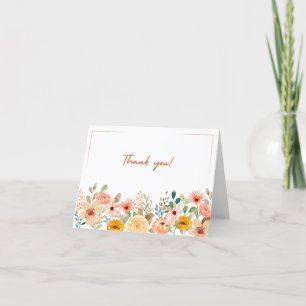 Cartões de agradecimentos Floral dobrável