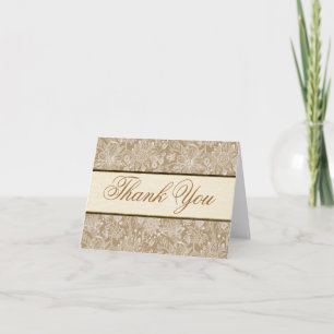 Cartões de agradecimentos Floral Dourado