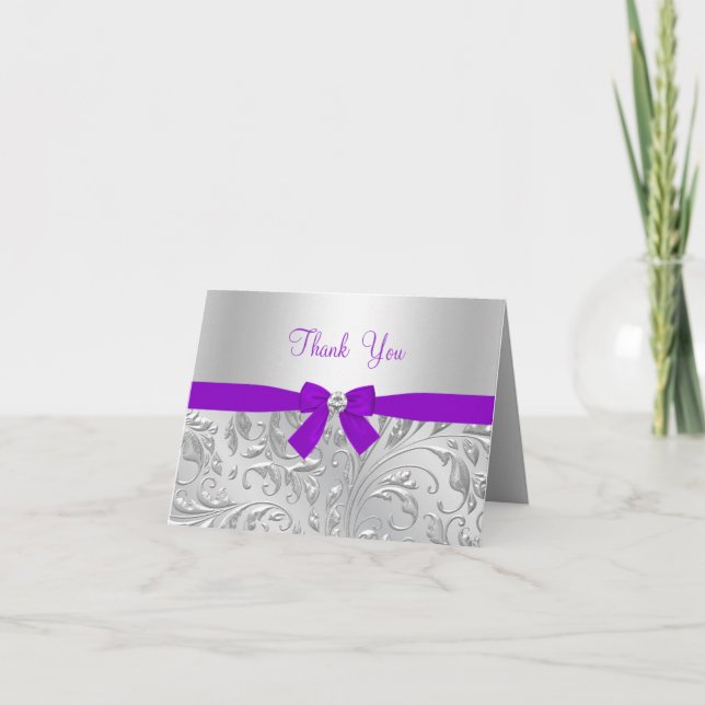 Cartões de agradecimentos floral e Arco (Frente)