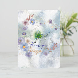 Cartões de agradecimentos floral e branco
