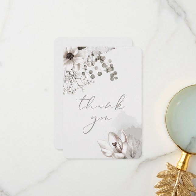 Cartões de agradecimentos Floral Elegante (Frente/Verso In Situ)