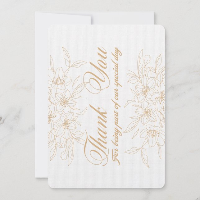 Cartões de agradecimentos Floral Elegante - Appre  (Verso)