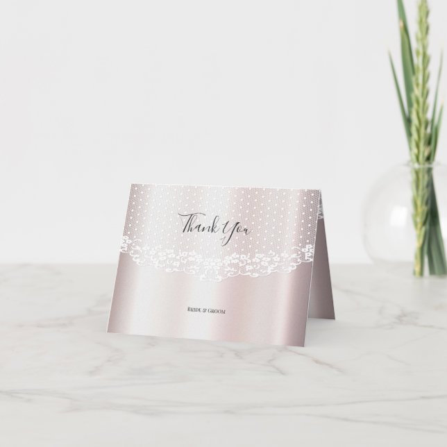 Cartões de agradecimentos Floral Elegante White La (Frente)