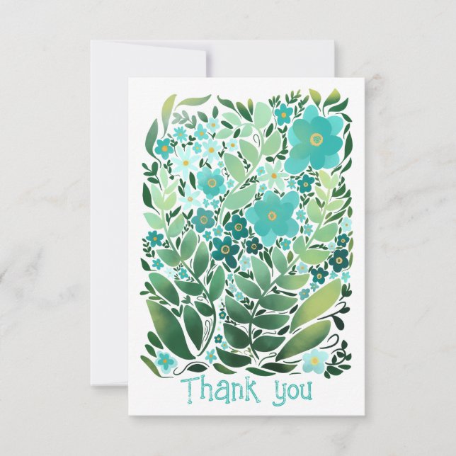 Cartões de agradecimentos Floral Flor Abstrato (Frente)