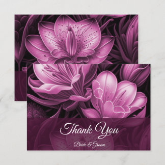 Cartões de agradecimentos Floral Flor Cor-de-Rosa 