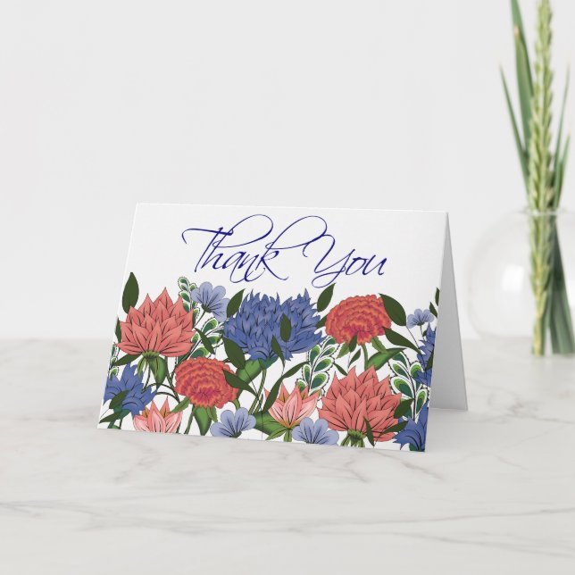 Cartões de agradecimentos Floral Indiano (Frente)