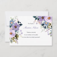 Cartões de agradecimentos Floral lavanda