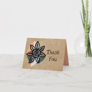 Cartões de agradecimentos Floral Neutro Zen