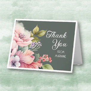 Cartões de agradecimentos Floral Personalizado Enc