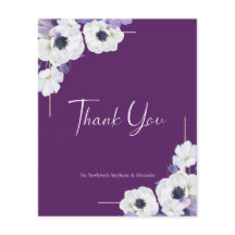 Cartões de agradecimentos Floral Purple Real Orçam