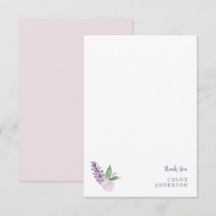 Cartões de agradecimentos Floral Rosa e Roxo Perso