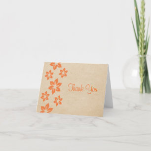 Cartões de agradecimentos Floral Tropical Laranja