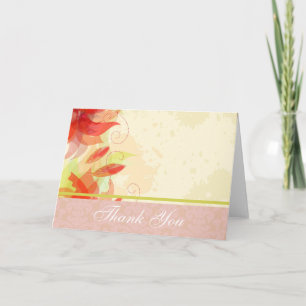 Cartões de agradecimentos Floral Vermelho com Dama