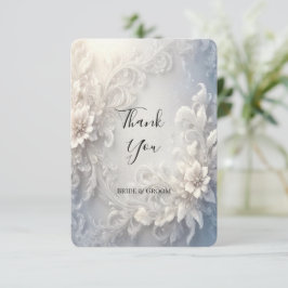 Cartões de agradecimentos Floreal Branco