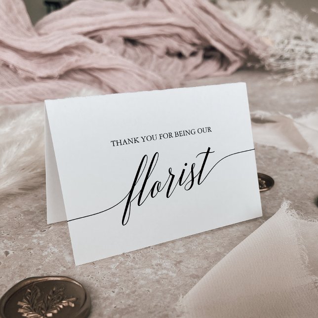 Cartões de agradecimentos Florista da Caligrafia N (Criador carregado)