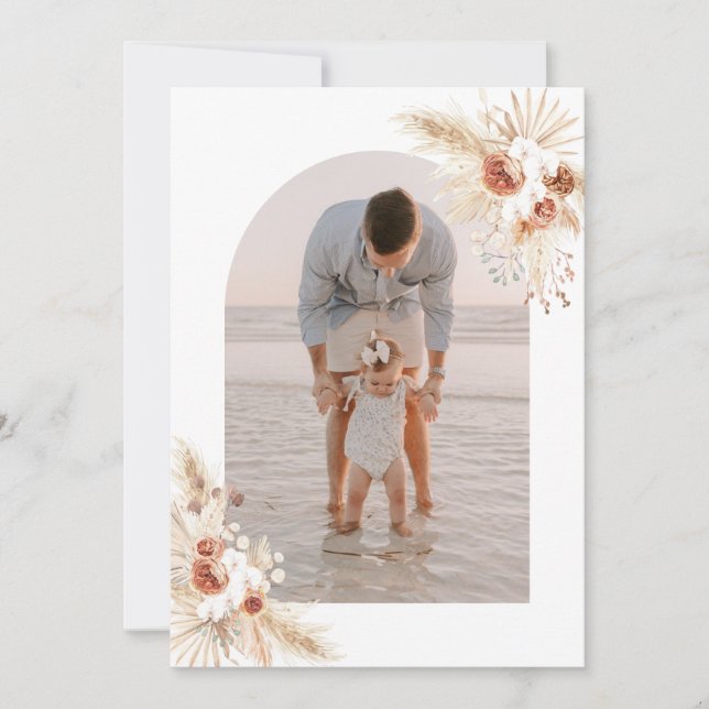 Cartões de agradecimentos Fotográfico, Boho Aniver (Frente)