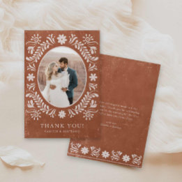 Cartões de agradecimentos Fotográfico Boho Terraco