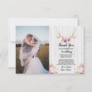 Cartões de agradecimentos Fotográfico Casamento