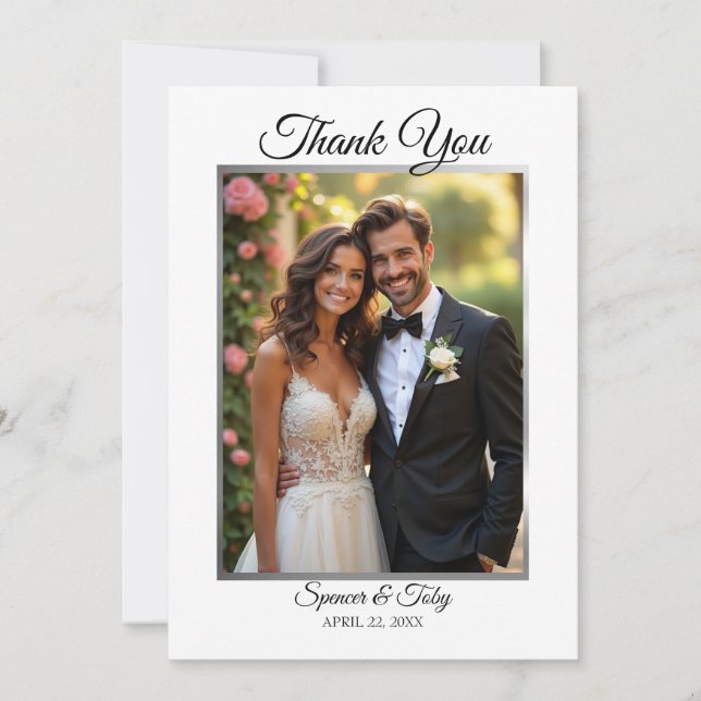 Cartões de agradecimentos Fotográfico de Casamento (Frente)