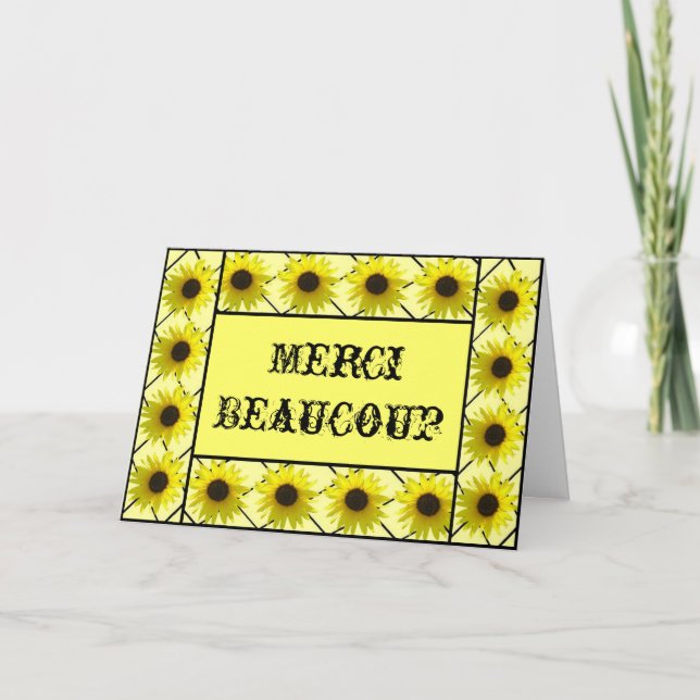 Cartões de agradecimentos francês Le Tournesol (Frente)