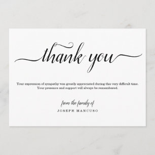 Cartões de agradecimentos fúnebres personalizado