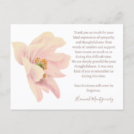 Cartões de agradecimentos Funeral Anêmona Rosa, Si