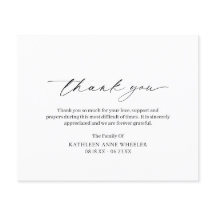 Cartões de agradecimentos Funeral Clássico do Orça